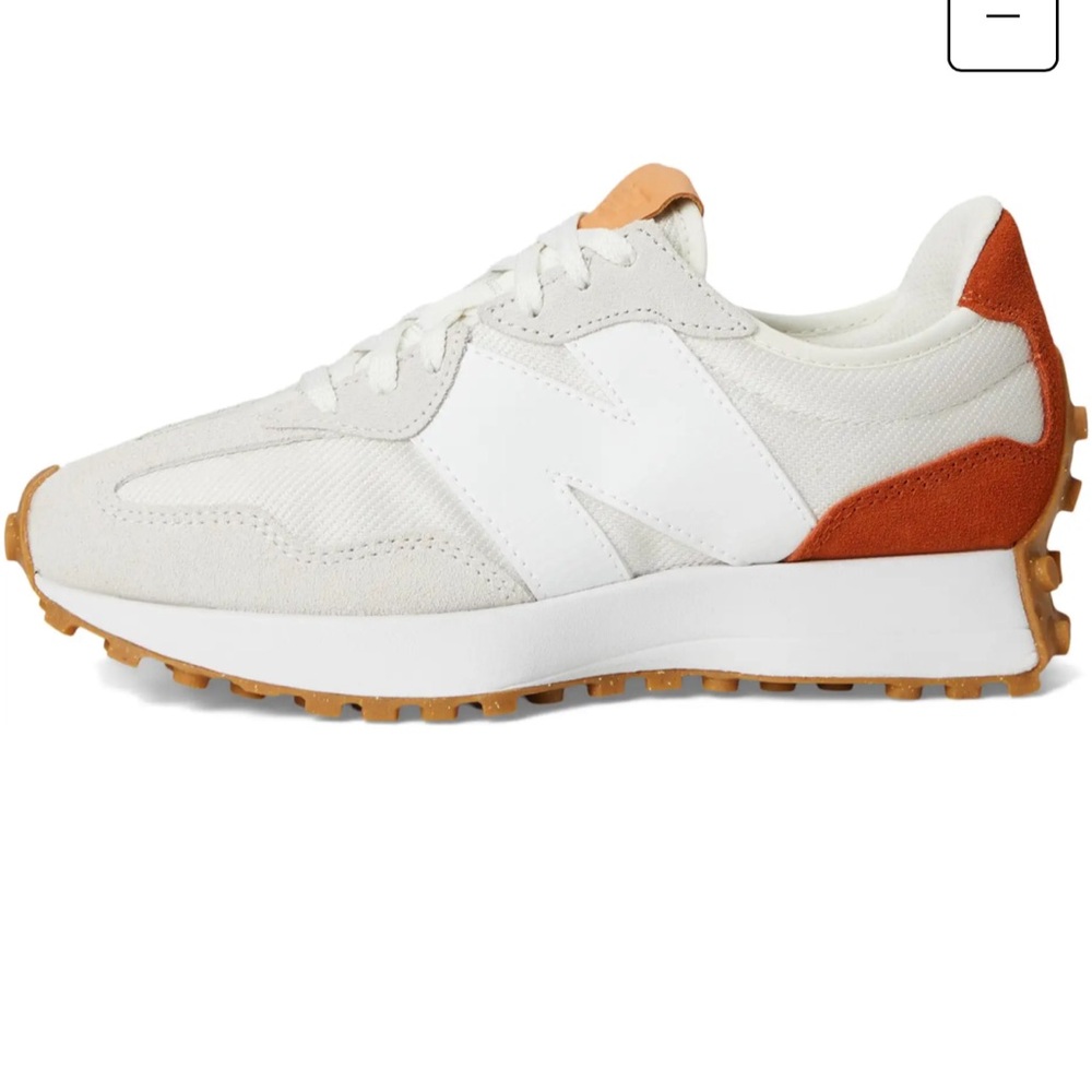 New Balance 327 White and Orange Women's Sneakers